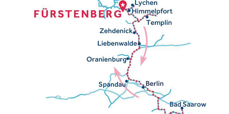Fürstenberg HEEN EN TERUG via Berlijn en Bad Saarow Map